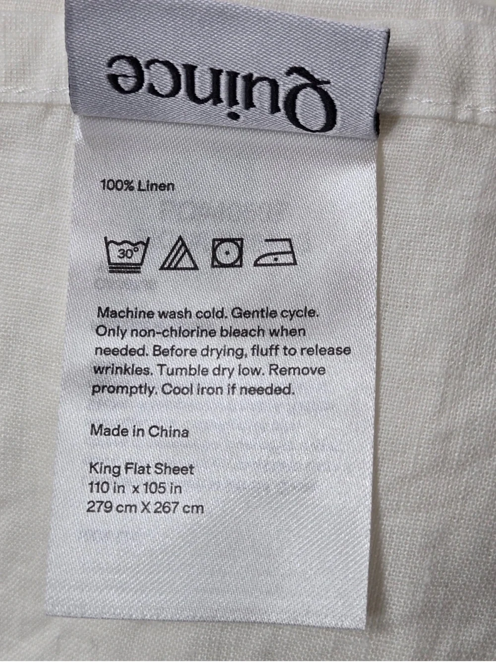 QUINCE European Linen Sheet Set King Ivory White 0562